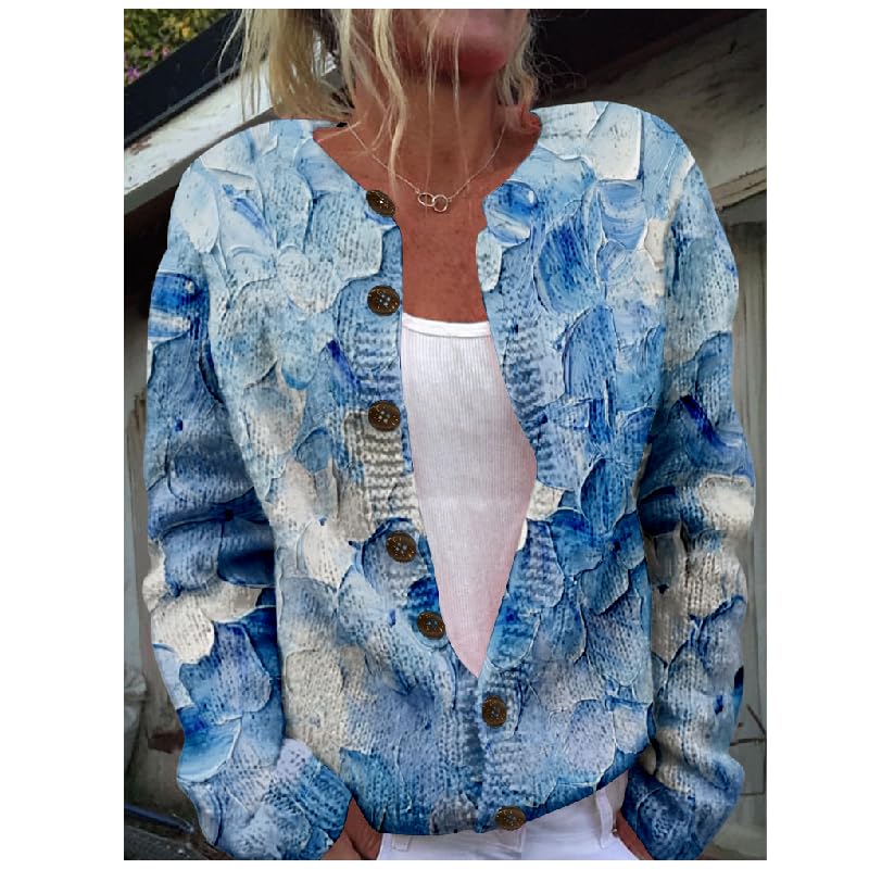 Fall Womens Sweaters Retro Graphic Baggy Long Sleeve Heavyweight Winter Knit Trendy Button Down Cardigans2