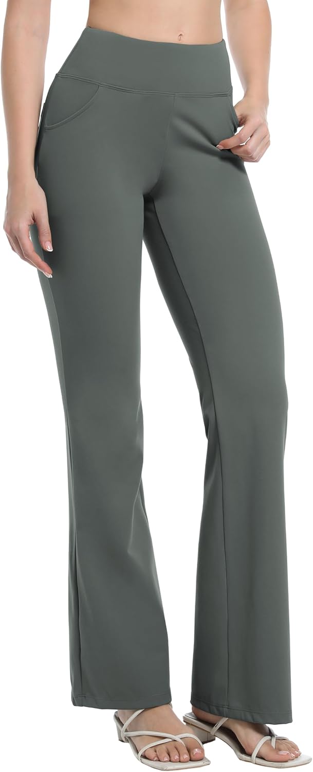 BUBBLELIME 29"/31"/33"/35"/37" Women's High Waist Stretchy Bootleg Yoga Pants Workout Pants with Out Pockets - Image 3