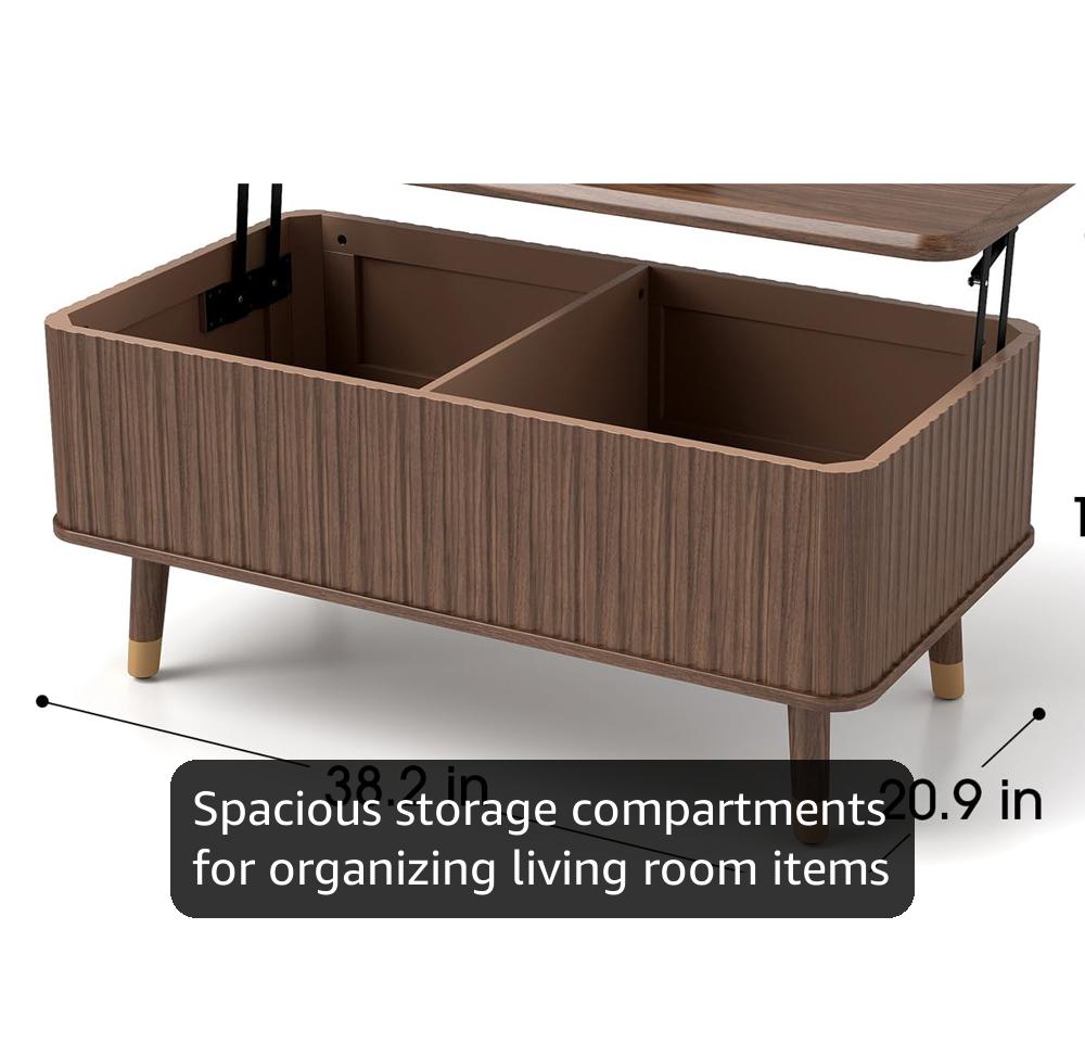 Amazon.com: JOINICE Lift Top Coffee Table with Storage, Mid