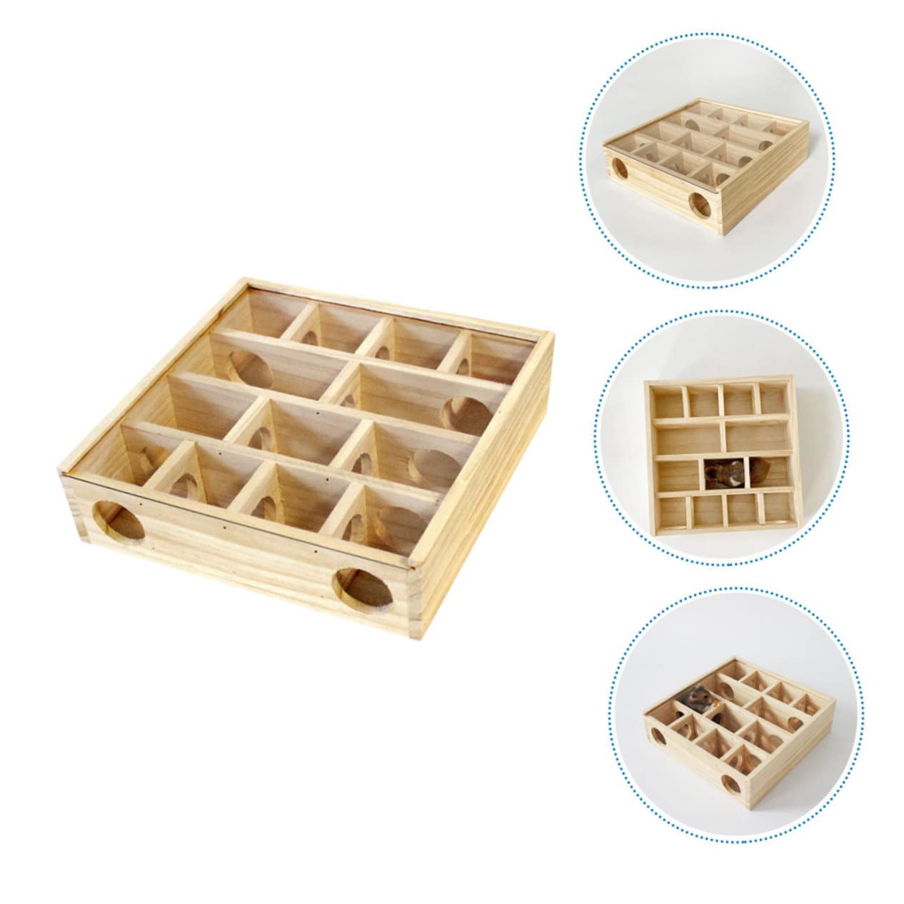 ibasenice Holz Labyrinthspielzeug für Hamster und Ratten, Mehr Stück