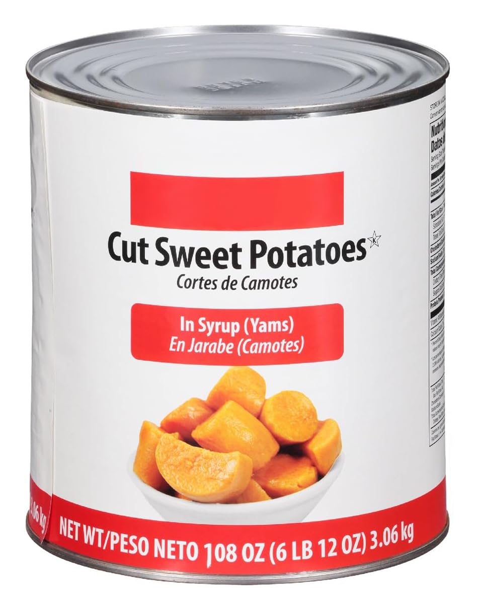 DASHER'S SPICE & BEANS Sysco Classic Cut Yams/Sweet Potatoes | 108oz Can | In Syurp | Kosher