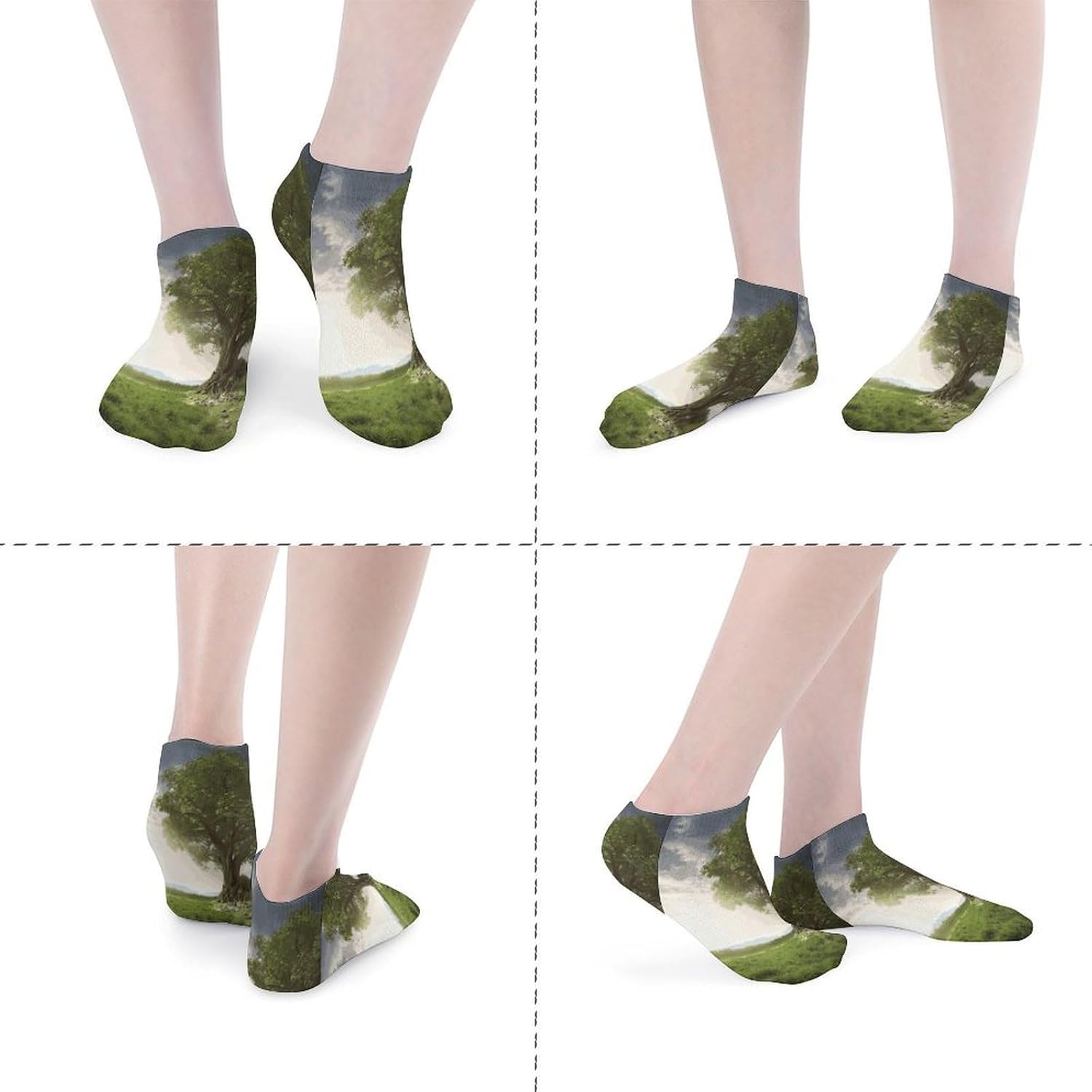Tree with Branch Scenery Ankle Socks for Men Women 5 Pairs | Comfortable Casual Low Cut Socks, Lightweight No Show Breathable Athletic Socks, Soft Mini Crew Socks for All Seasons
