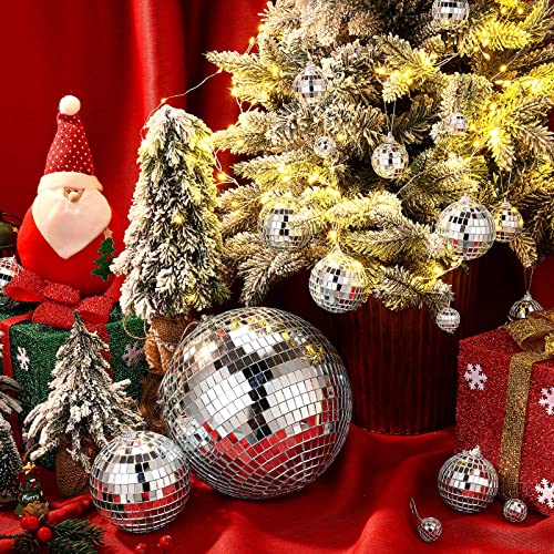 40 Pack Mirror Disco Ball In Variety Silver Hanging Glass Mirror Ball Light Ball With String Disco Hanging Ornament For Club Stage Bar Birthday 70S Party Decoration (10/ 6/ 3/ 2/ 1.2 Inch) #TOP6