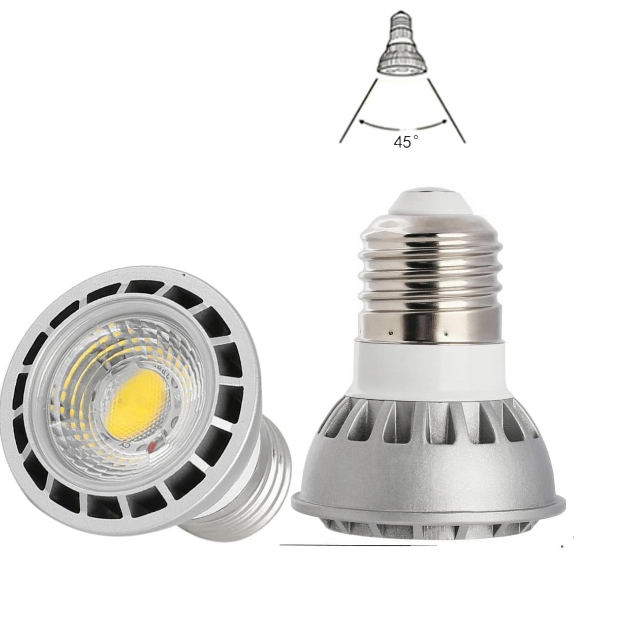 KJXP, Lot de 10, LED COB SpotLight 6W MR16 DC12V, GU10/E27/E26 AC85-265V Lampe non-gradable(Warm white,MR16-DC12V)