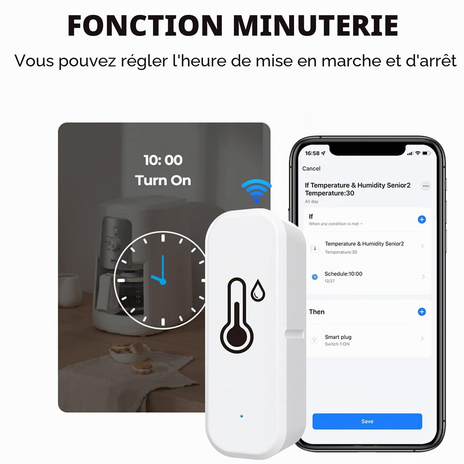 SPORTARC pour Tuya Lot de 10 capteurs de température et d'humidité sans fil WiFi pour serre domestique