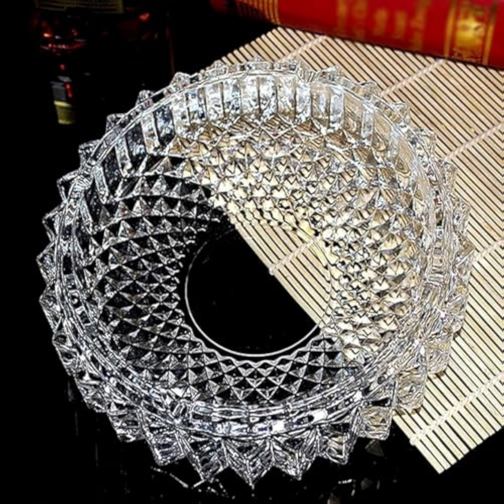Heavy Glass Crystal Ashtray for Home Use