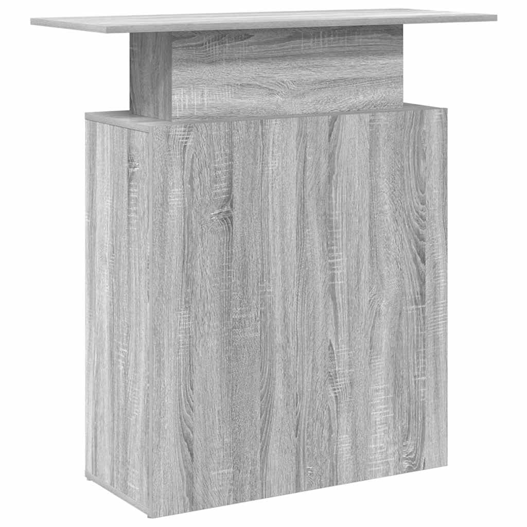 Bancone grigio Sonoma, 100 x 40 x 104 cm, con ripiano integrato, per ufficio, casa, posto di lavoro, segretario e studio, versatile e stabile