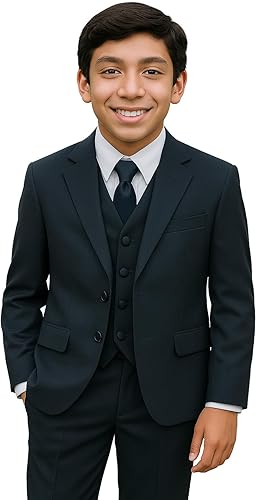 Avery Hill Traje formal de 5 piezas para niños con camisa y chaleco