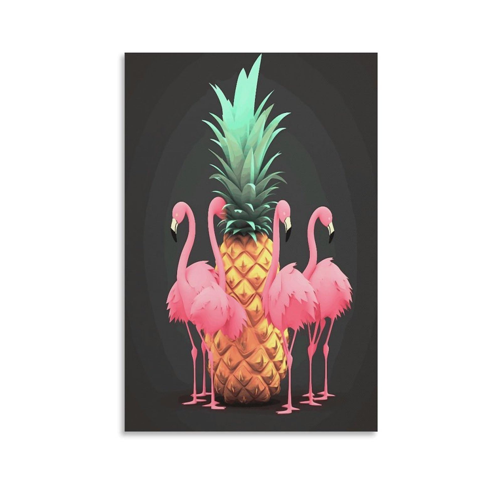 VstaDank Pineapple Flamingos Canvas Wall Art on Canvas Prints Artwork Exquisite Decor Artwork Hang Wall Picture Hangable Decor Painting Picture Printed Poster Art for Home Decor 20x30inch(50x75cm)