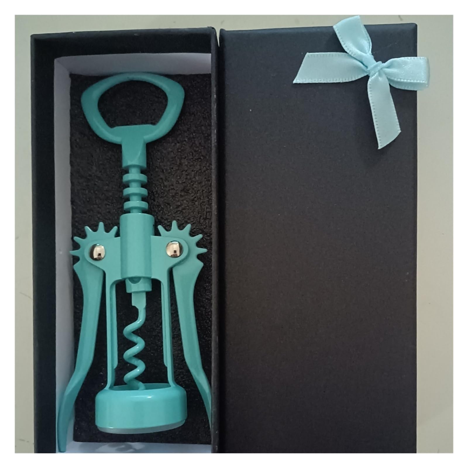 Weinöffner-Korkenzieher in Dunkelgold aus Zinklegierung, Küchenaccessoire, DIY-Geschenk for den/die Liebste/n(Blue Gift Package)