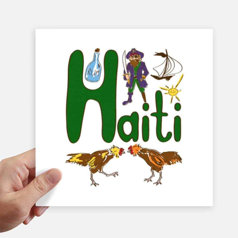 Pegatinas de Haití de 20 cm vinilos decorativos cuadrados para pared y maletas