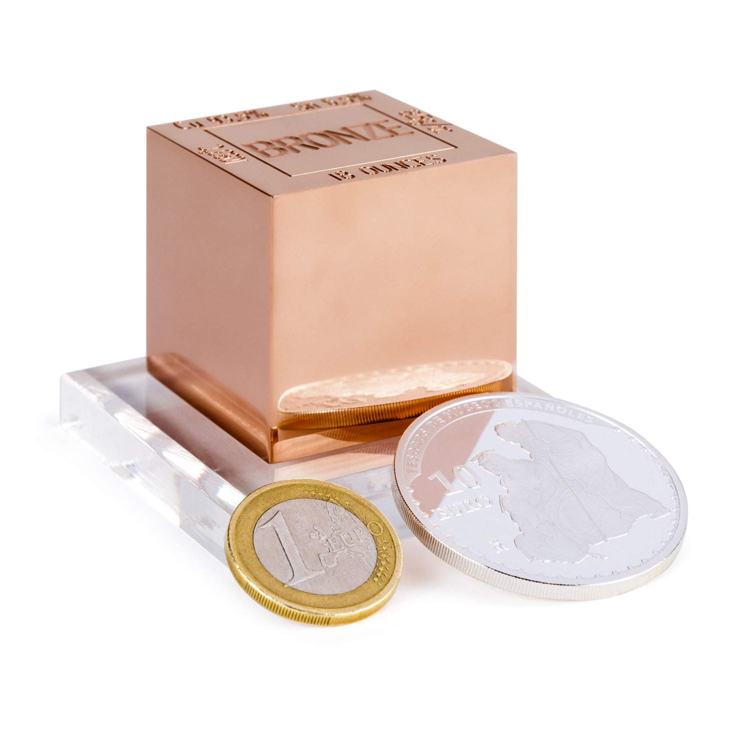 Cubo In Bronzo 40 Mm - 564 Grammi, Con Dati Chimici Incisi, Per Collezione O Studio - Foto 2