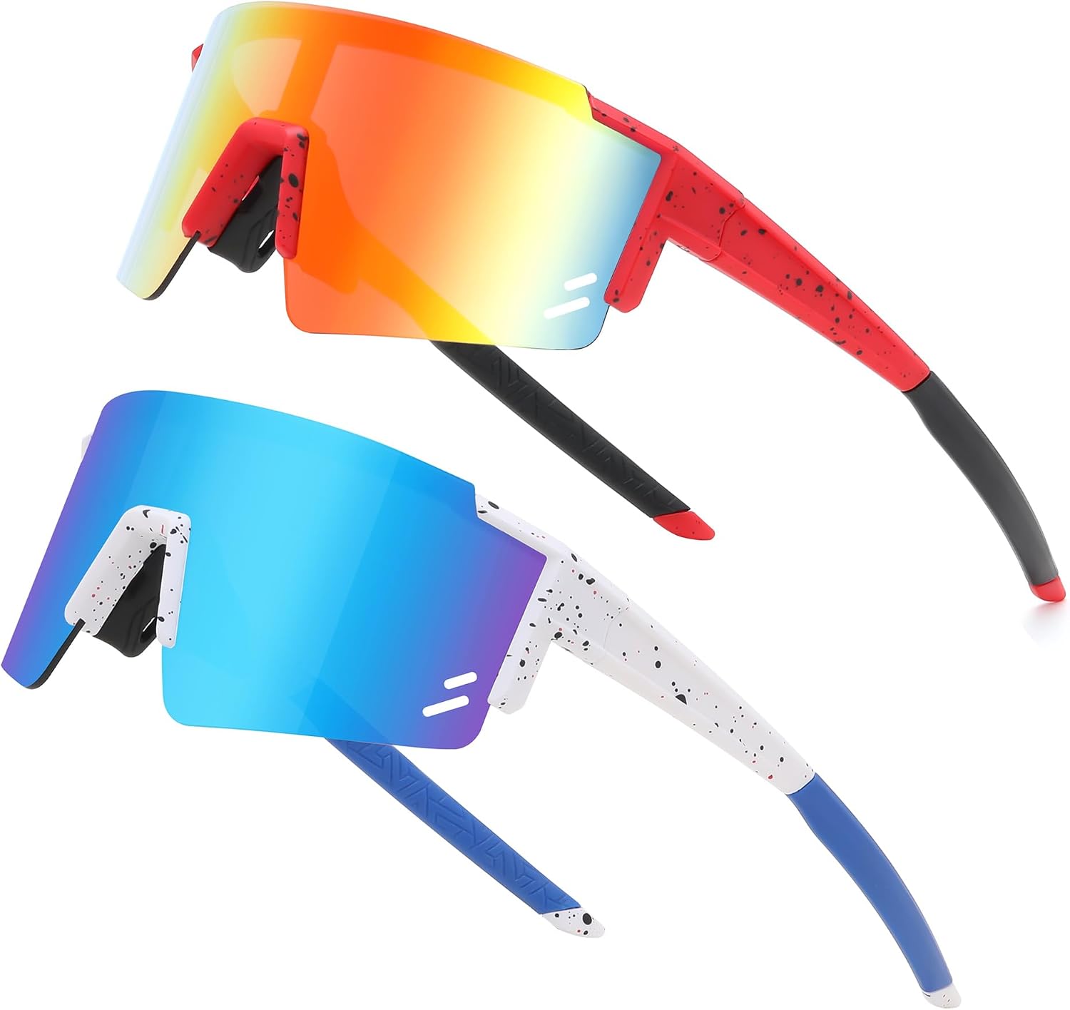 YuJian 2PACK kids Sunglasses for Softball Baseball Youth Sports Sunglasses Cycling Running Visor Unisex Boys Girls