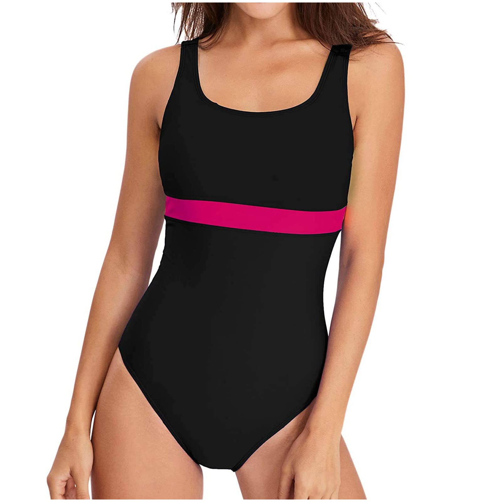 HAOLEI Swimsuits Women's Sports One Piece Swimsuit with Back Neckline Chlorine Resistant and Colour Resistant Swimsuit Women Swimming High Waist Monokinis Swimwear for Swimming Pool Beach Swimsuit