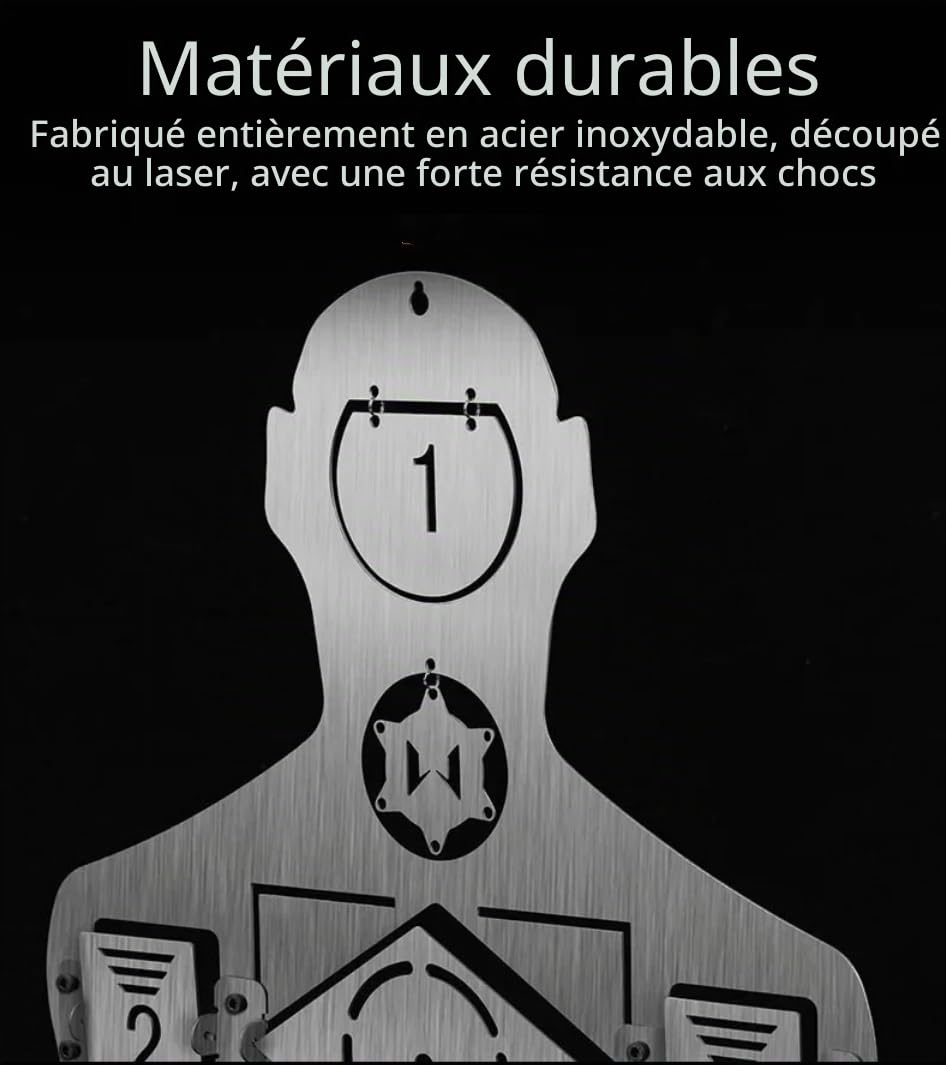 Peminkoo Cible d'entraînement tactique demi-corps en métal pour airsoft paintball chasse pistolet équipement plein air