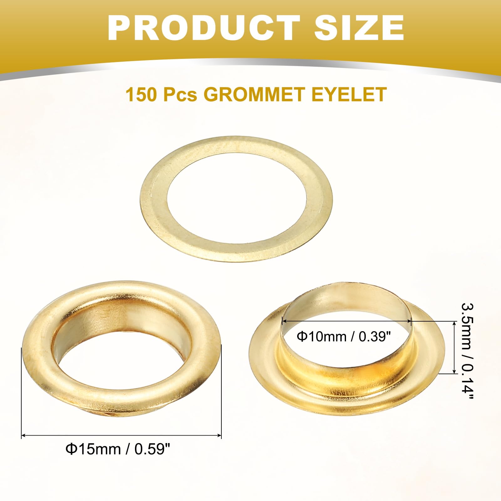 PATIKIL 10mm/3/8" Metal Eyelets - Image 2