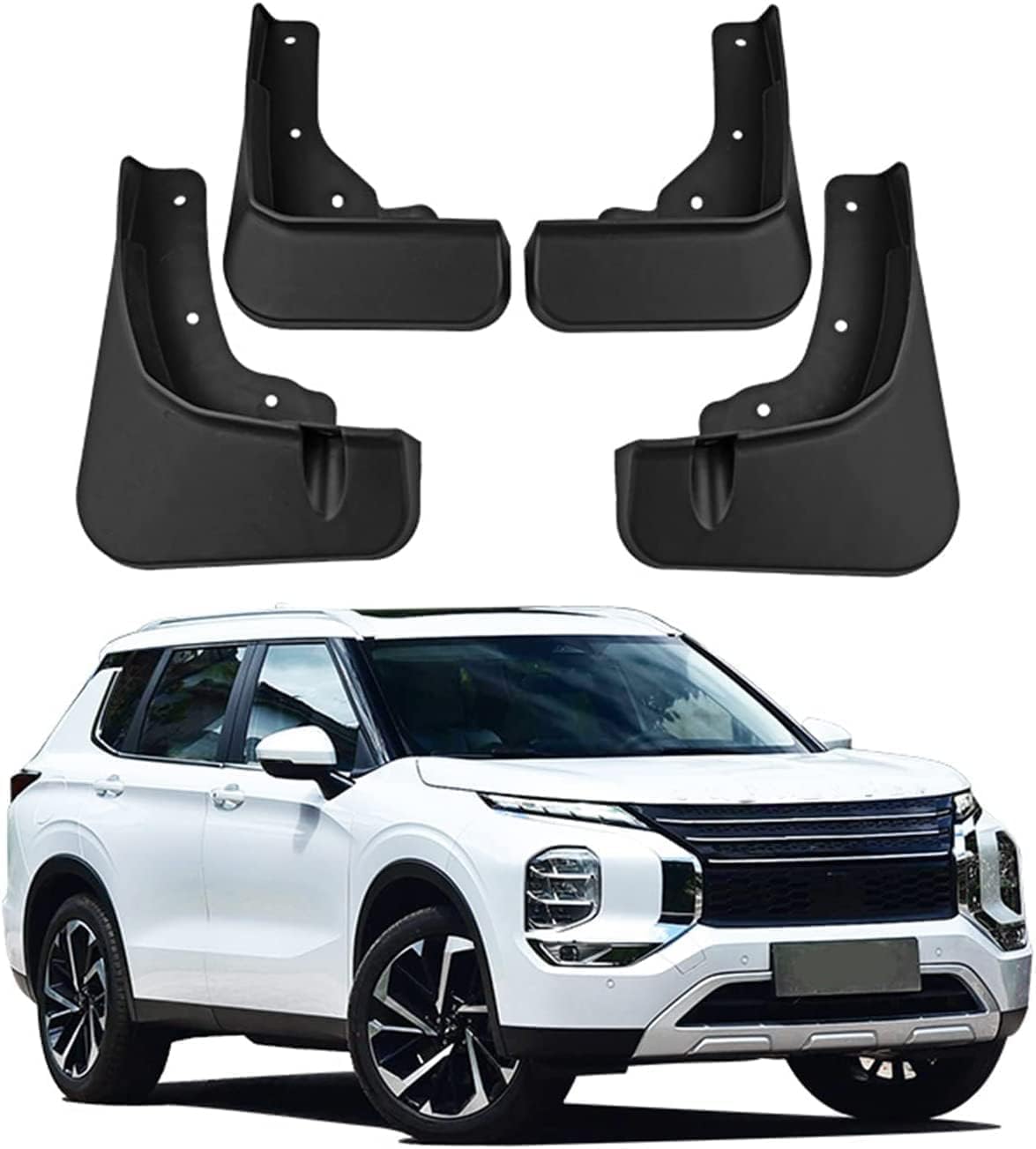 HUAYSGO 4Pcs Premium Mud Flaps for Mitsubishi Outlander 2023 Front and Rear Splash Guards Durable Mudguards Protection Against Road Debris