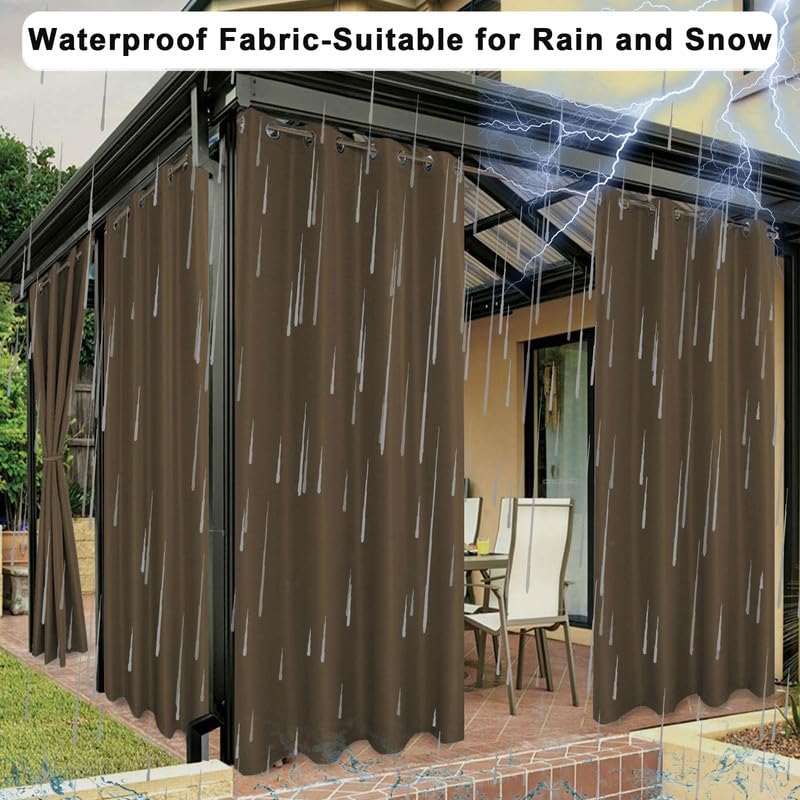 Outdoor Vorhang Wasserfest & Blickdicht – Für Pavillon, Balkon, Terrasse, Mit Ösen, Individuelle Größe