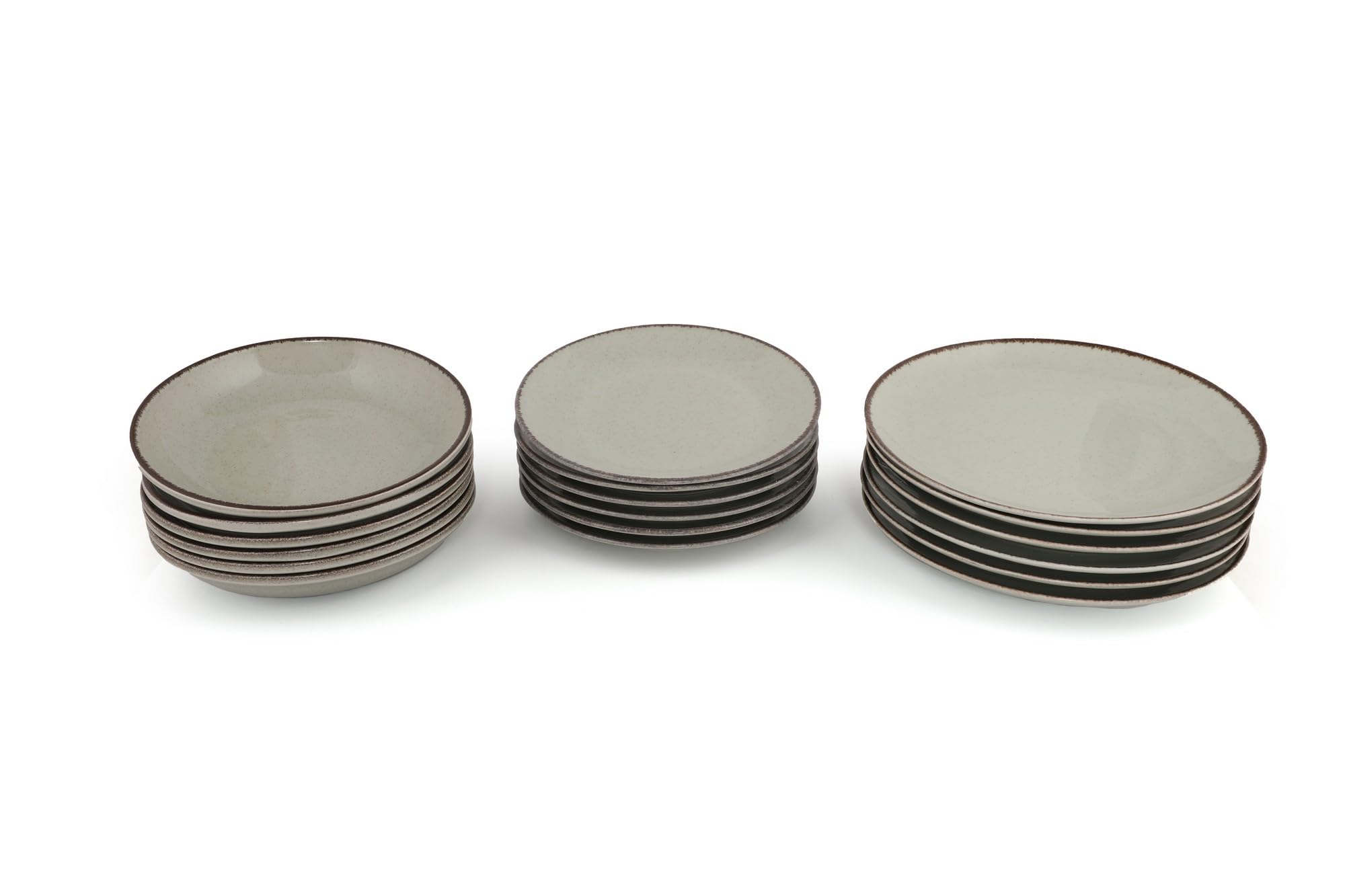 Elegant Set da Pranzo 18 Pezzi, 100% Porcellana, Verde | Include Piatti di Servizio (6), Piatti da Pranzo (6), Piatti da Dessert (6) | Adatto per Lavastoviglie e Microonde