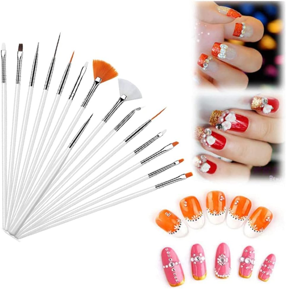 ジェルネイル 筆 ネイルブラシ 15点セット ネイルアートブラシセット ドットペン ラウンドブラシ ネイルアートブラシ 極細 平筆 ネイル筆 ライナー筆 ネイル用品 道具 ジェル 初心者 ホワイト Sale 98 Off