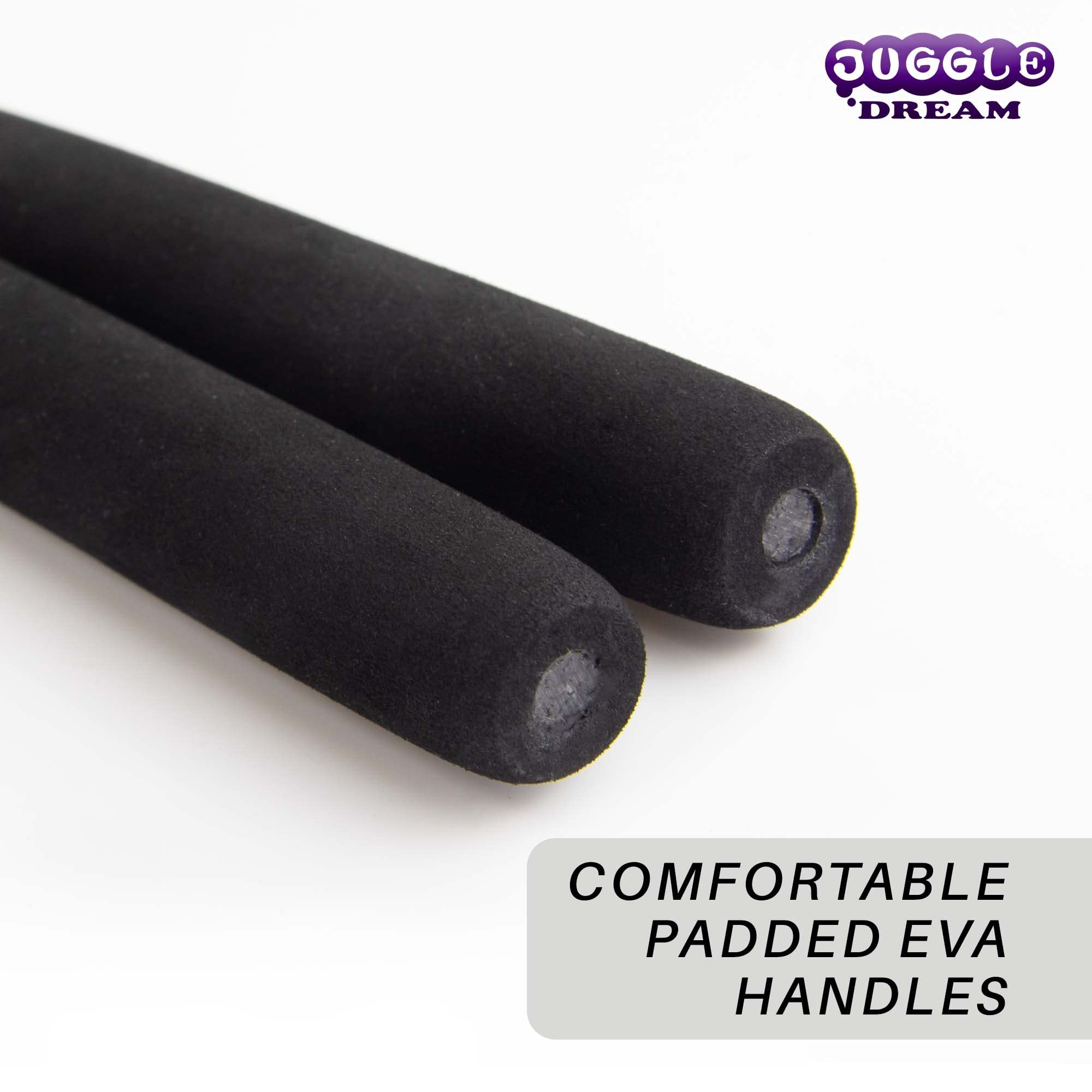 Juggle Dream Diabolo Jonglage Baguettes Superglass Fibre de Verre Solides Légères Grinds Bâton Noir