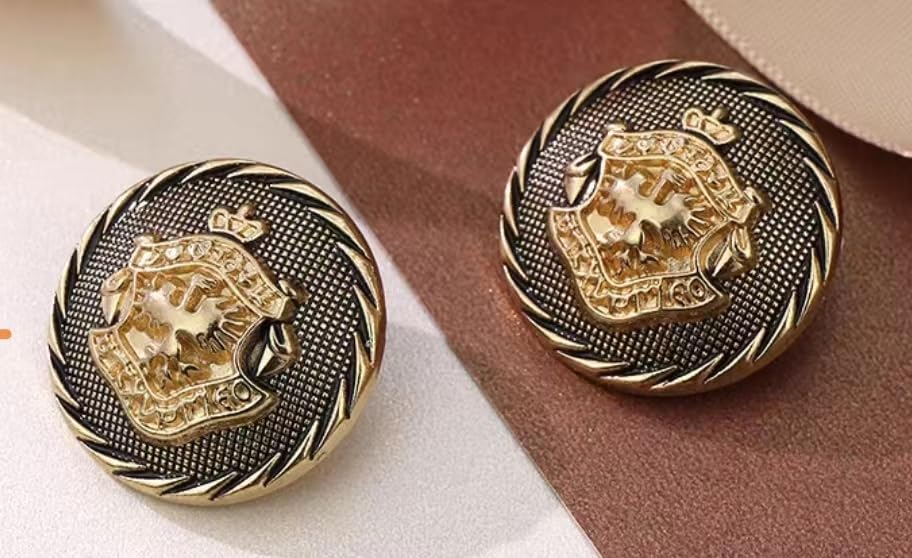30 Bottoni Metallici Moda Blu, 15mm, Per Giacca, Cappotto, Camicia E Divisa, Alta Qualità