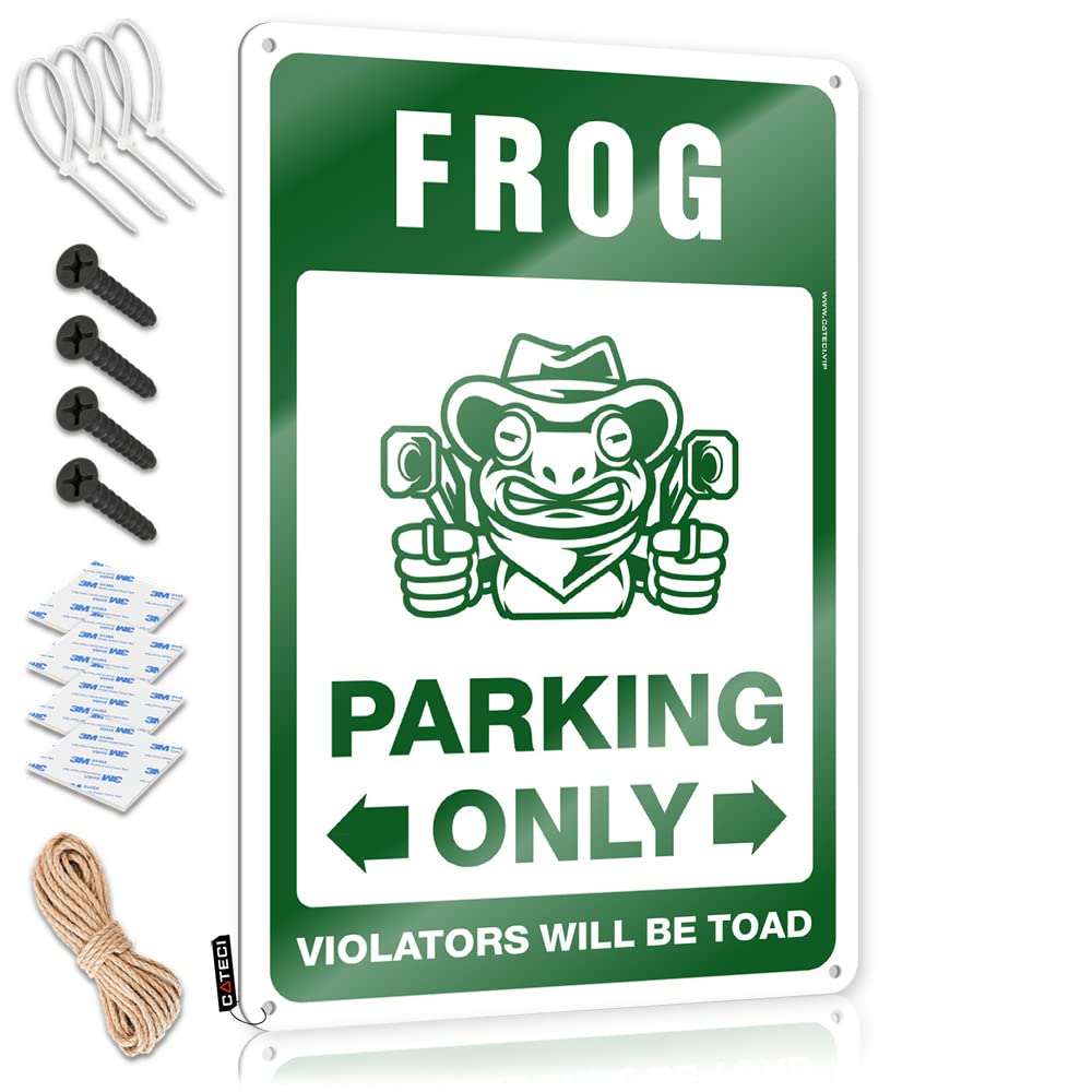 Cool Decor Accessory Funny Wall Signs | Frog Parking Only Americana Decorative Wall Art Ready To Hang For Camper(20X30CM)