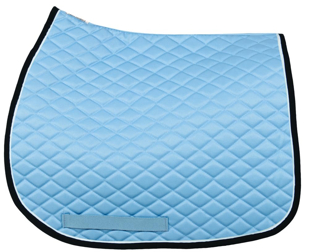 TuffRider Basic All Purpose Saddle Pad with Trim & Piping – Cotton Base, Flannel Lined, Diamond Quilted for Comfort