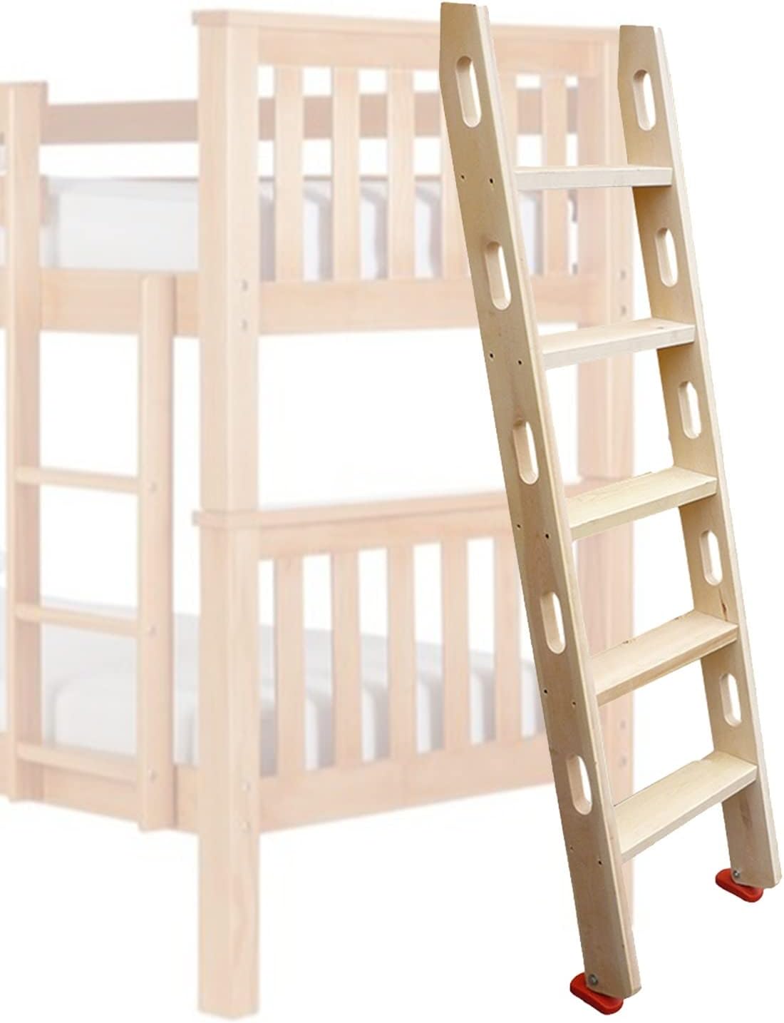 5 Step Solid Wood Bunk Bed Ladder, Unpainted Bunk Bed Climbing Steps