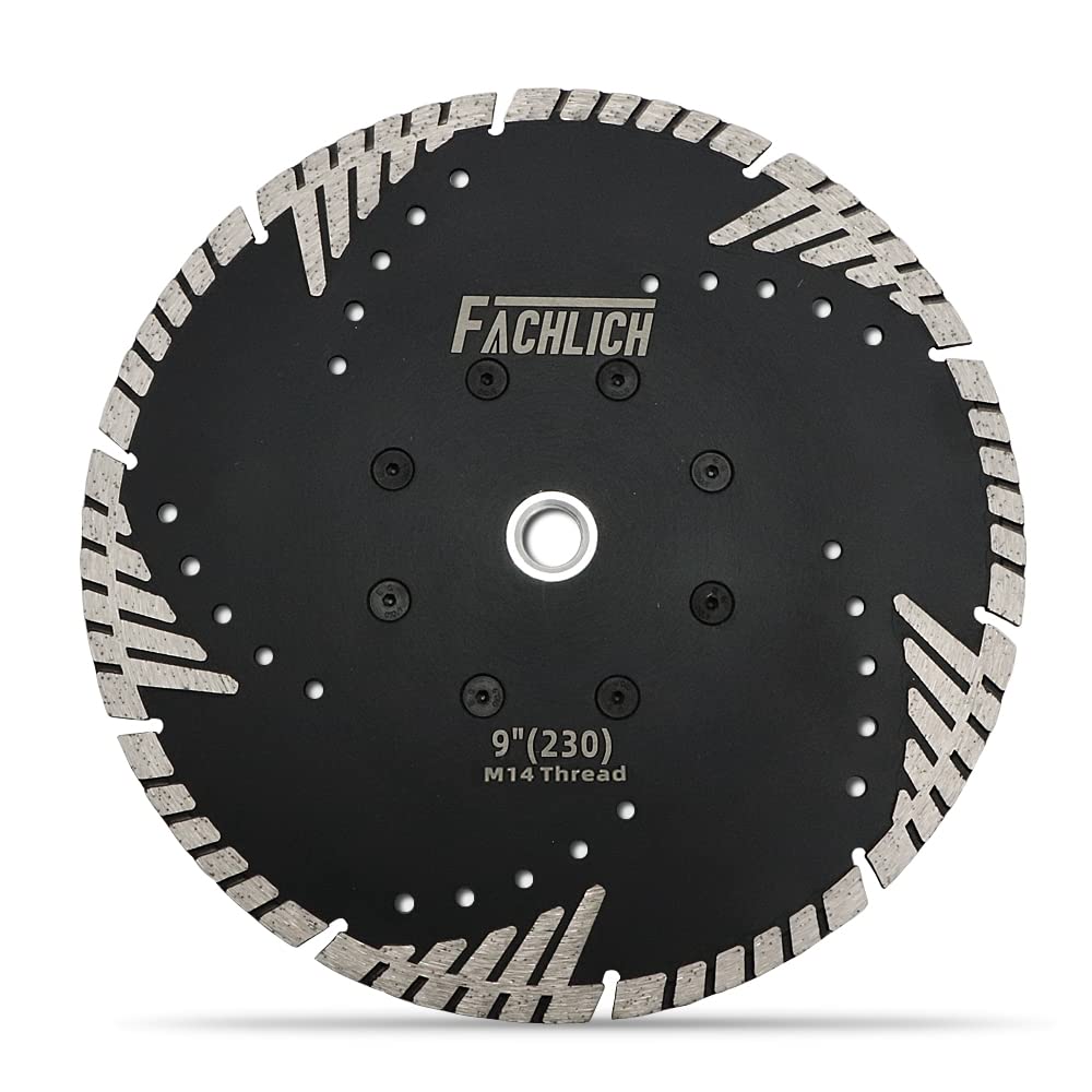 Disque Diamant 230mm M14 Turbo Lame avec Dents de Protection Obliques pour Béton Brique Tuile Granit Marbre Maçonnerie