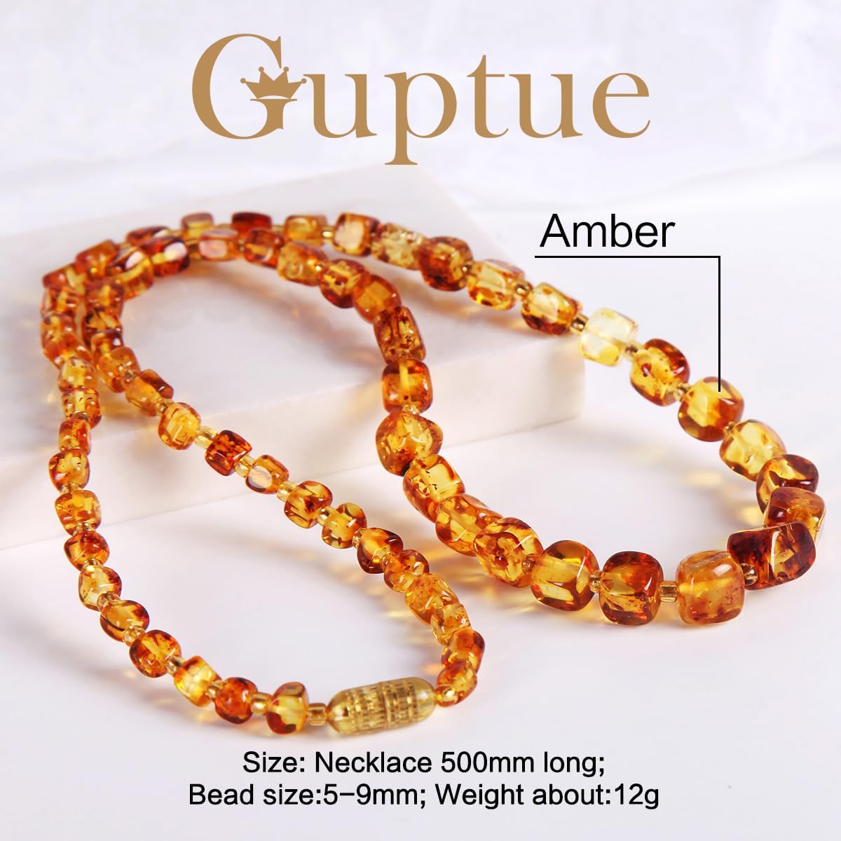 Natural Baltic Amber necklace for Adults Women or Men/Baroque Shape Polished Amber Beads Certified Amber Jewelry