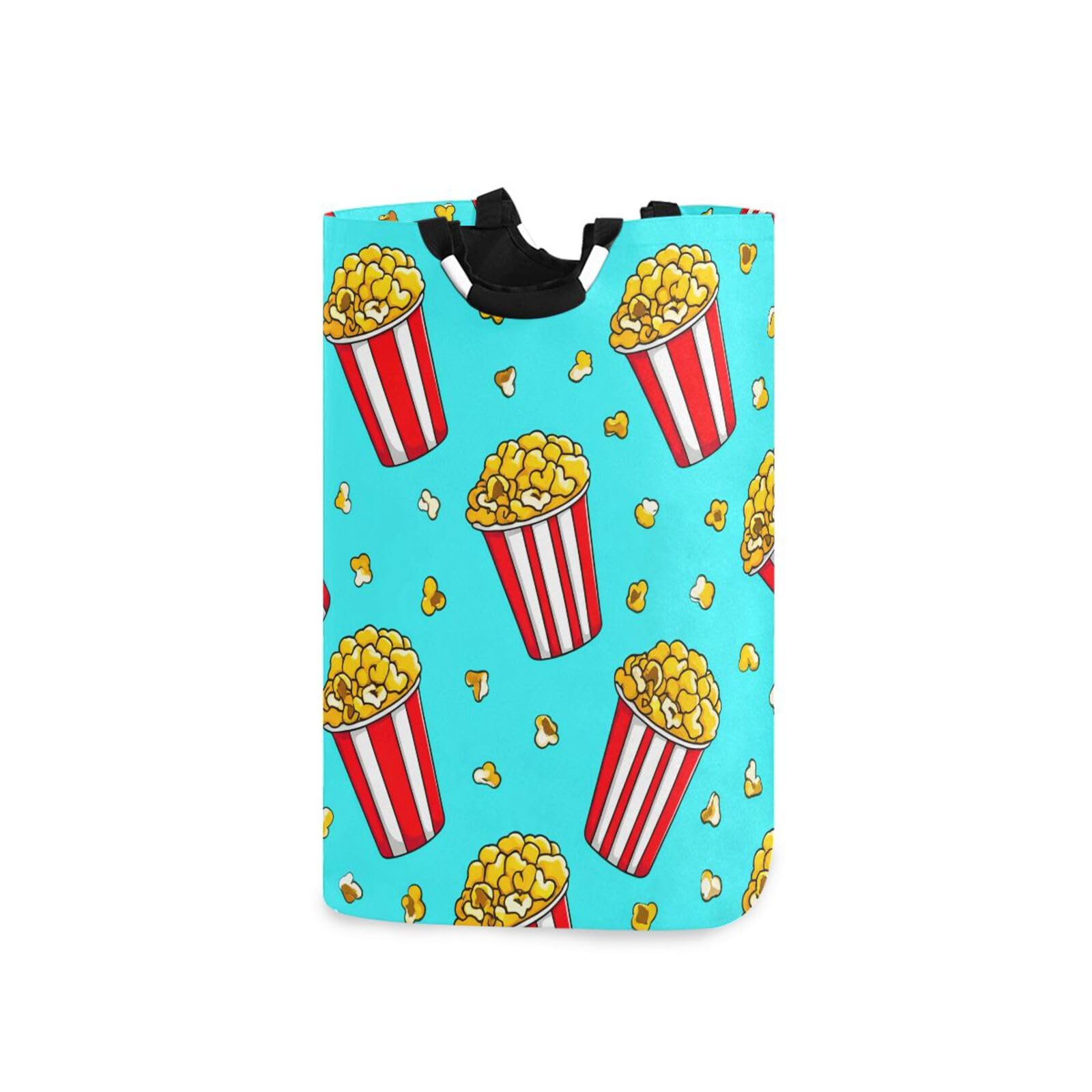 Jihqo Laundry Hamper Basket Cute Popcorn Collapsible Nursery Storage Bin Waterproof Clothing Baskets for Home Bedroom Bathroom Washing Room