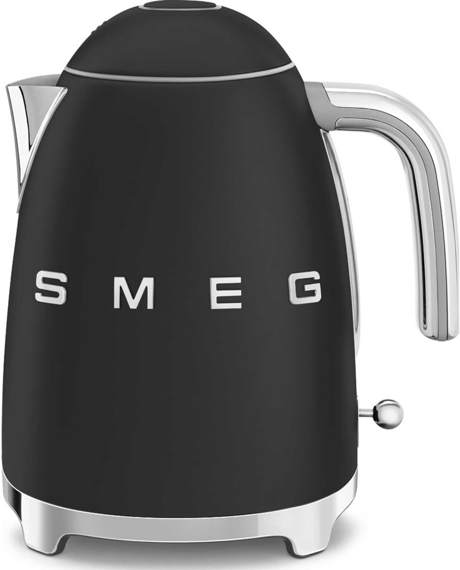 Smeg Retro 50'S Style Kettle, 1.7 Litre, Soft Opening, Fast Boil, Matte Black, Champaigne Black, Klf03Blmuk"Min 1 year manufacturer warranty"