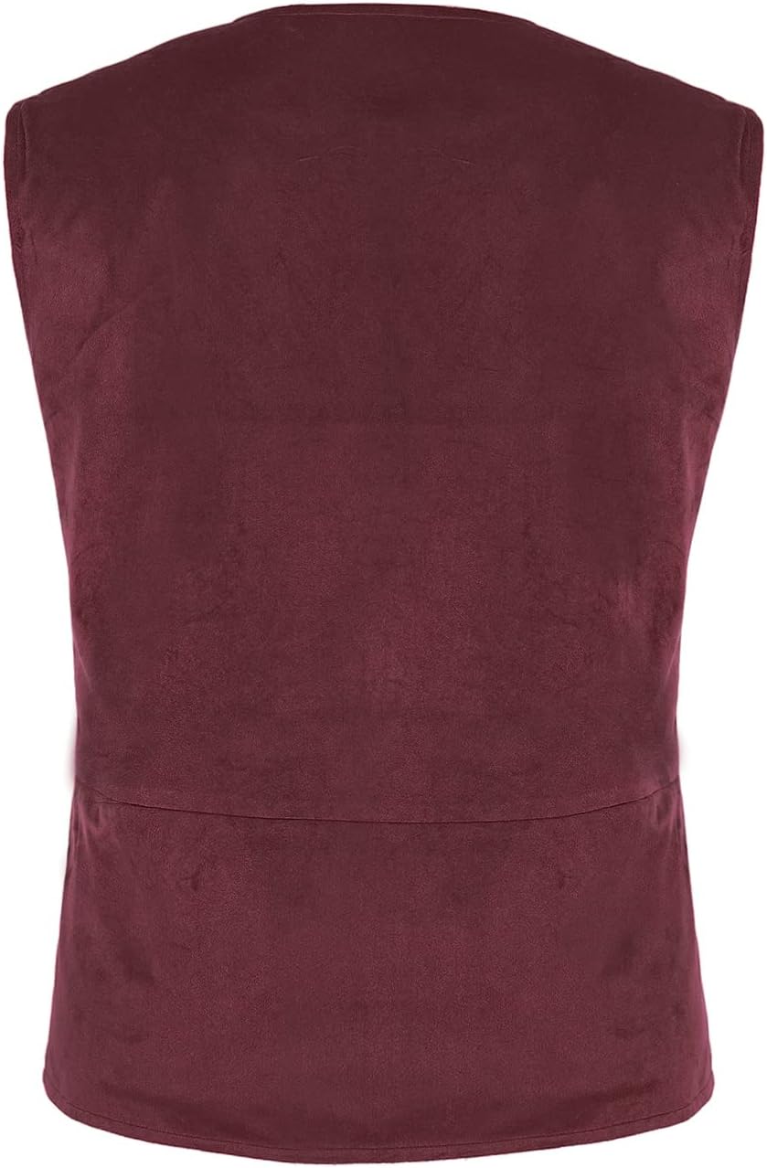 Men's Renaissance Pirate Medieval Vest Cosplay Waistcoat - Image 2