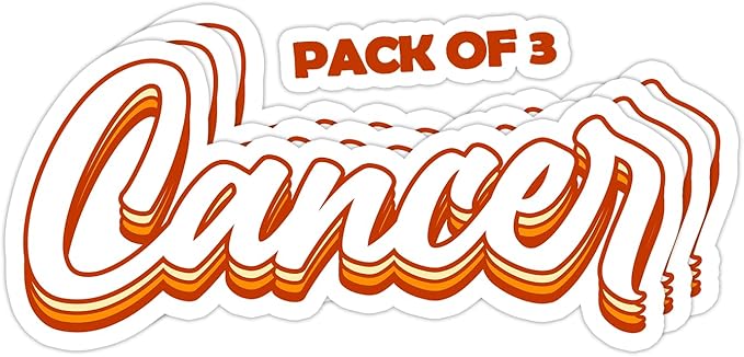 SmittyGFX Cancer Zodiac Sign Sticker, 3PCS Laptop Water Bottle Tumbler Car Truck Bumper Helmet Tablet Phone Gift Wall Window Sticker (5 Inches (XLarge))