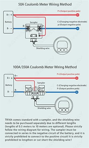Miniatura 14 de AiLi Voltímetro Amperímetro Voltímetro Corriente Voltímetro Amperímetro 100V 350A Caravana RV Autocaravana 999 AH