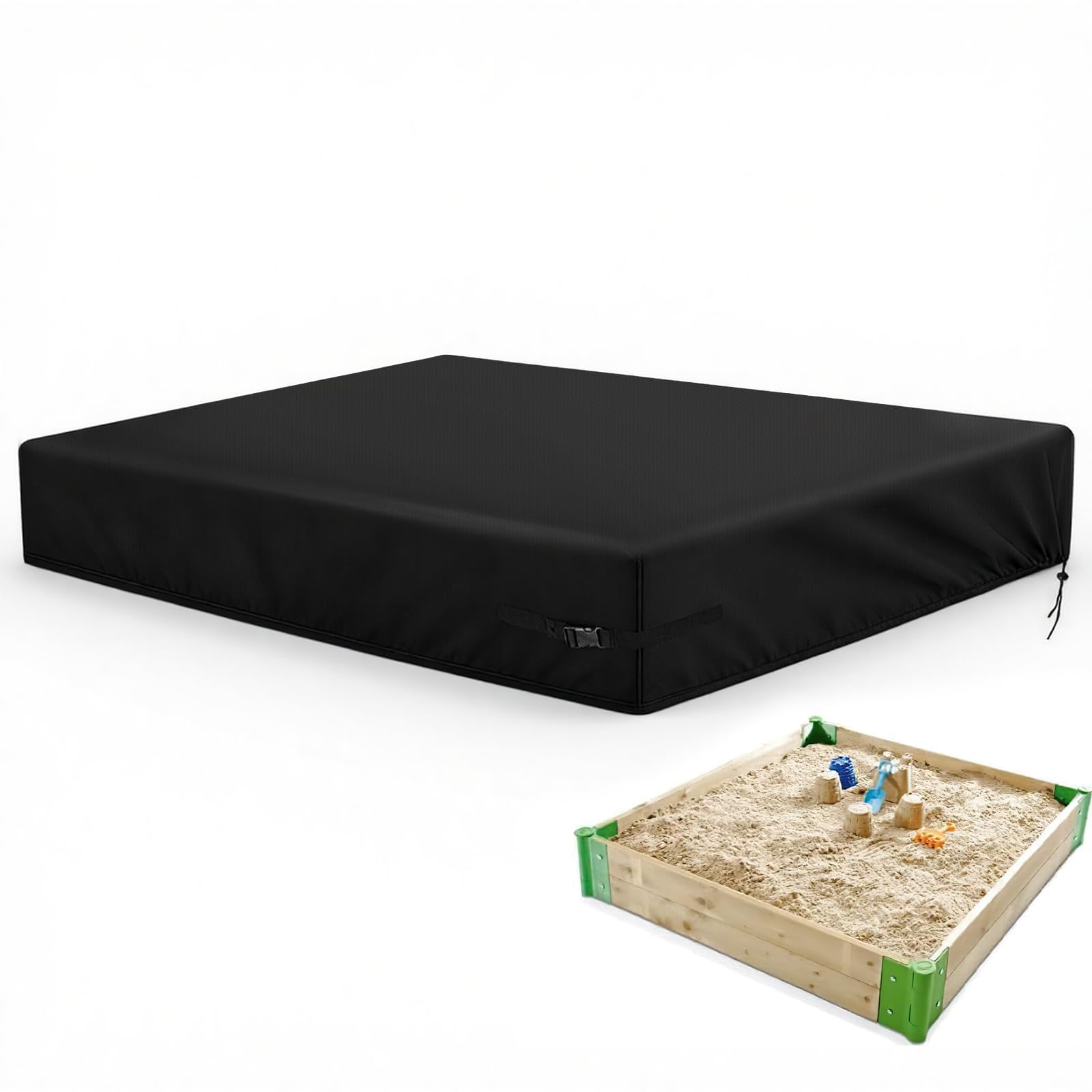 Hohong Large Sandpit Covers Waterproof 248x248x20cm, 500D Heavy Duty Sand Pit Cover Square Garden Sand Box Cover, Sandbox Covers with Drawstring and Buckles