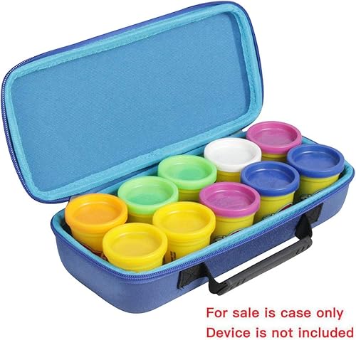Miniatura 2 de Hermitshell Estuche rígido de viaje para compuesto de modelado Play-Doh, paquete de 10 latas de colores de 2 onzas (solo caja) (azul)