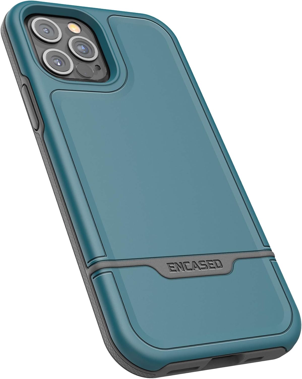 Encased Rebel Armor Belt Clip Holster Case Compatible with iPhone 12 Pro Max Shockproof Full Body Cover with Holder (Blue) - Image 9