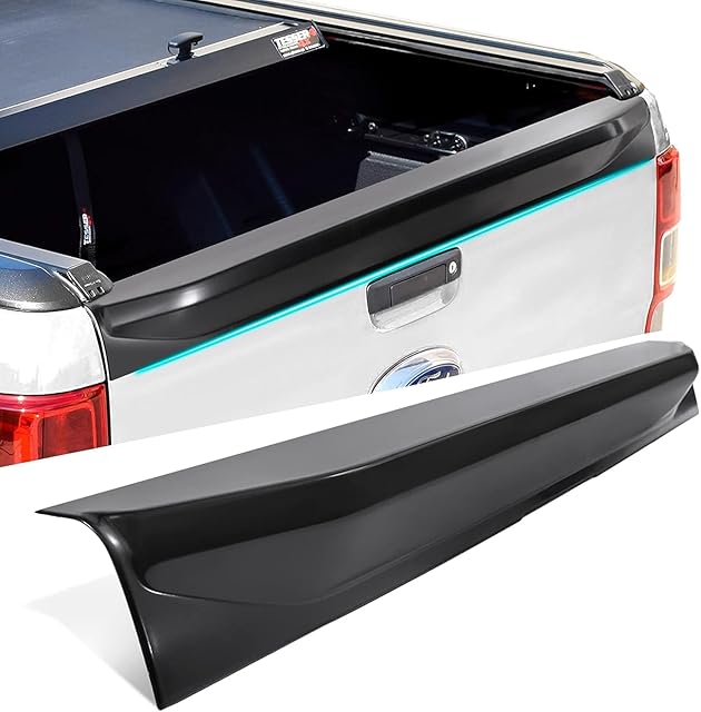 JHCHAN Tailgate Protector Rear Wing Spoiler for Ford Ranger 2012-2022 T6 T7 T8 Wildtrak XL XLT XLS Limited Wolftrak Stormtrak ABS Matte Black