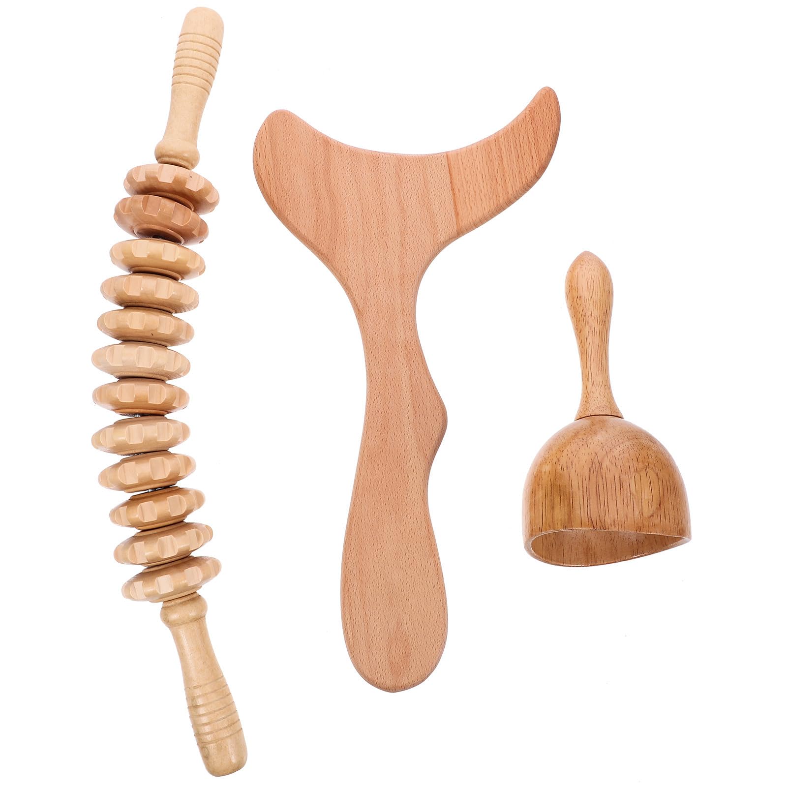 Palo de Masaje Corporal de Madera Khaki, Práctico y Portátil