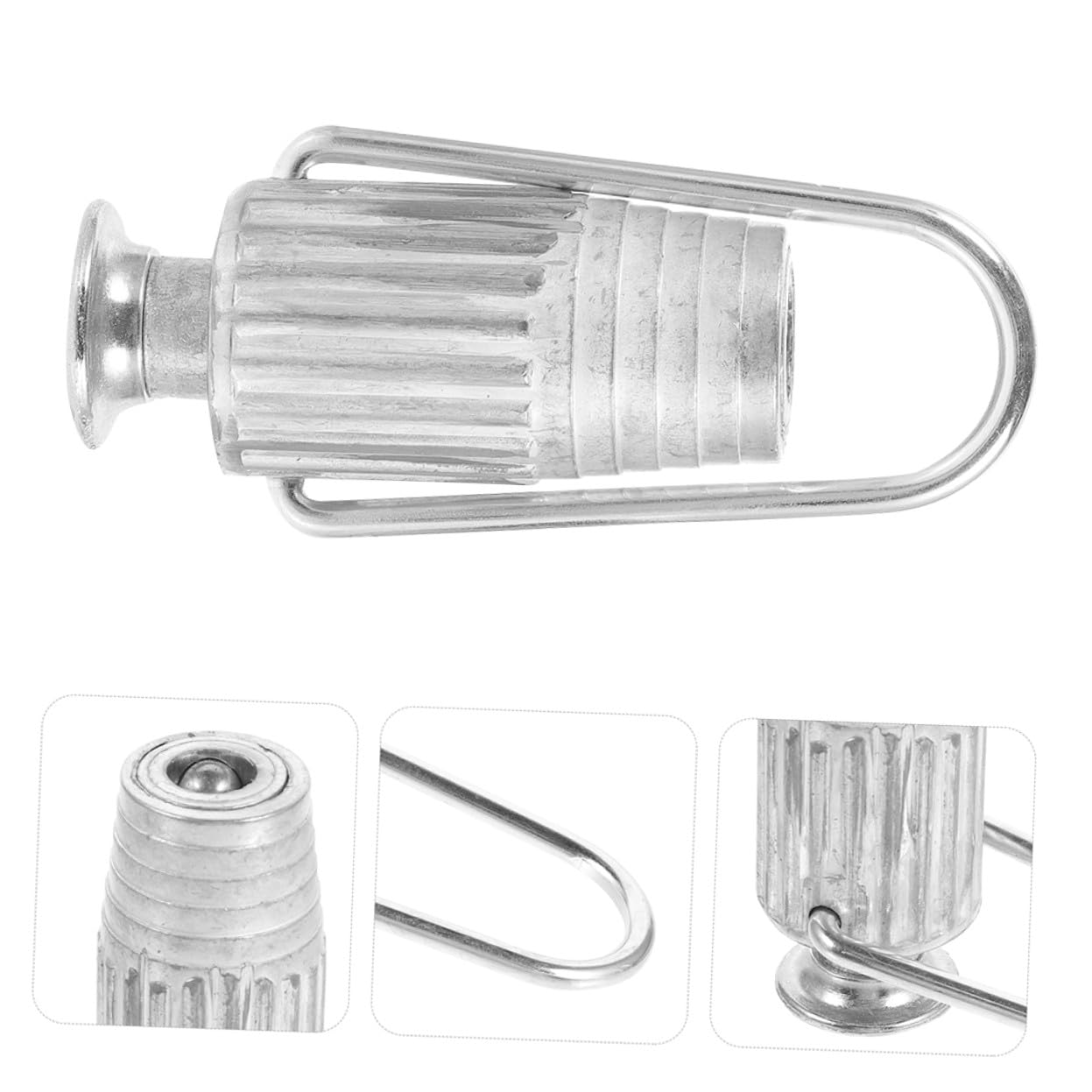5 Stück-Pack Wäscheleinenspanner aus Aluminiumlegierung für Seilsets | Silber, für Kleidung und Bettlaken, Leicht und Kompakt, für Camping und Reisen