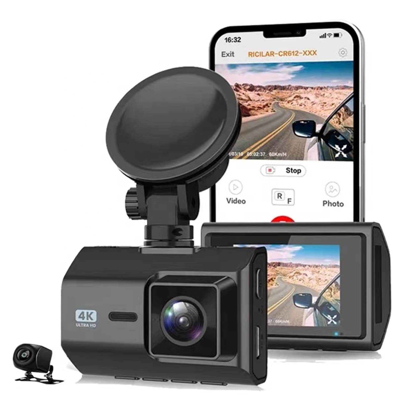 Amazon.co.jp: 4K ドライブレコーダー WiFi GPS カーダッシュボード 