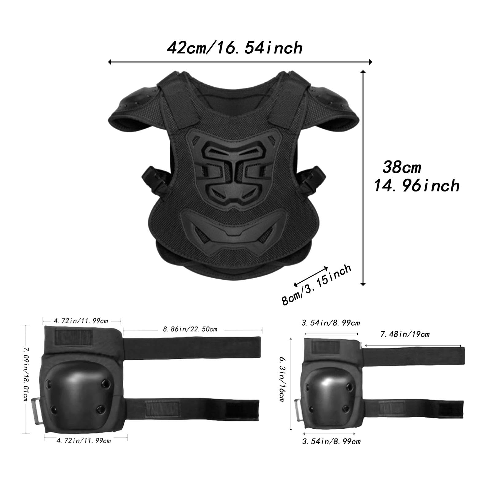 5 Pezzi Pettorina Protettiva Bambino Armatura da Motocross con Ginocchiere E Gomitiere Design Regolabile per vestibilità Comoda Adatto per Motociclis