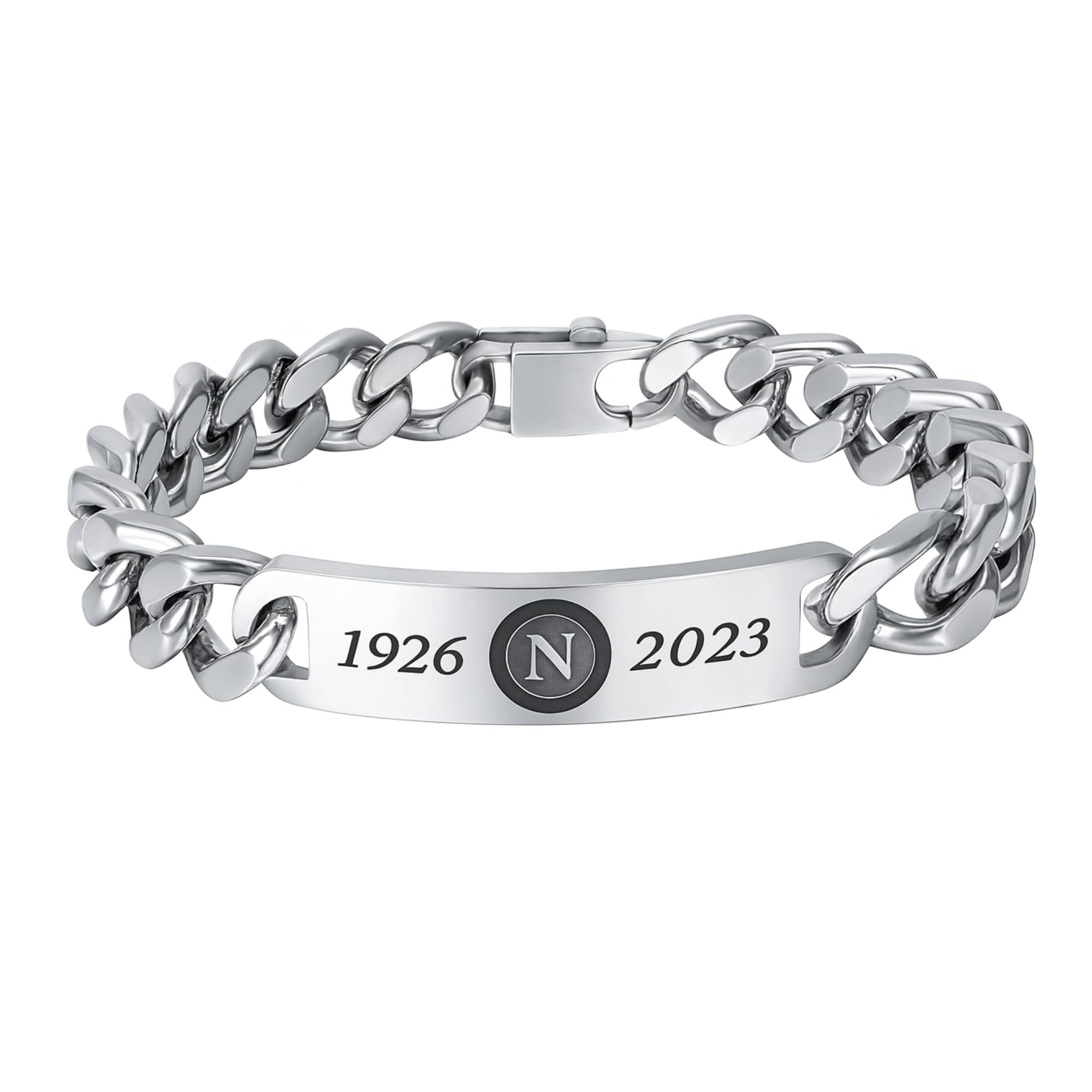 Bracciale Uomo Acciaio Inox | Squadra Calcio Partenopea | Gadget Celebrativo Tifosi Napoli | Idea Regalo brna2023