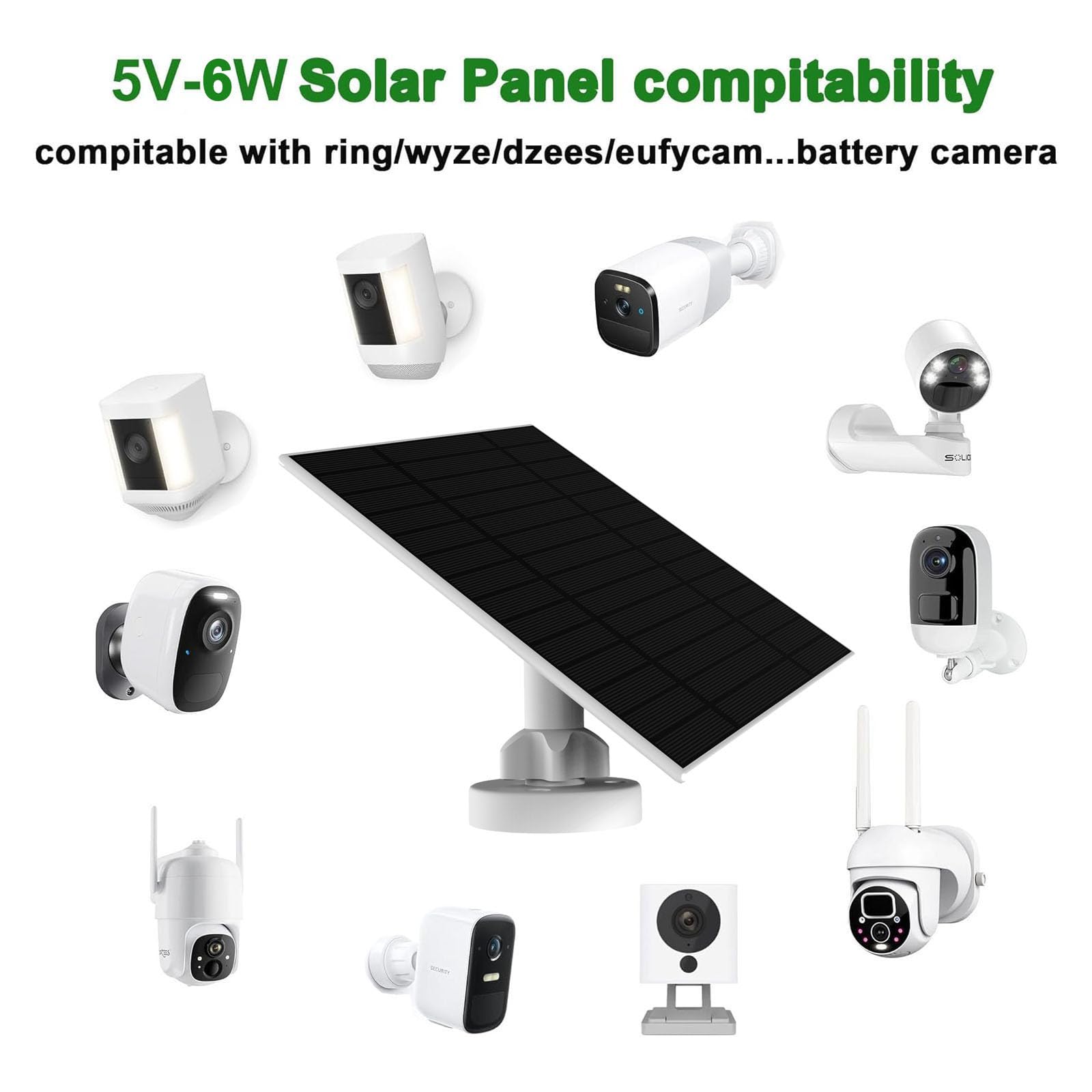 スマホアクセサリー SOLAR CAMERA Amazon.co.jp: 5V-6W Solar Panel Security Camera with