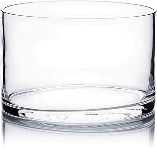 WGV Cylinder Vase, Width 6", Height 4", Clear Glass Container Terrarium Candle Holder for Wedding Centerpiece, Party Event, Home Office Decor, 1 Piece