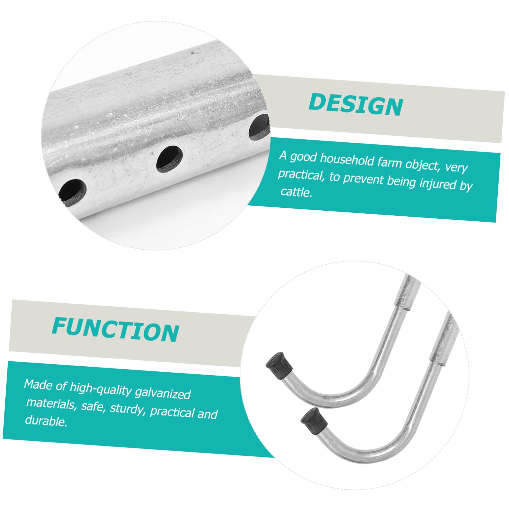 Gatuida Varilla Antipatadas Ajustable Para Ganado y Vacas, Tubo Galvanizado Resistente, Equipo Veterinario Para Granjas De Cría, Herramienta Para Manejo En Pastos, Accesorio Flexible y Duradero