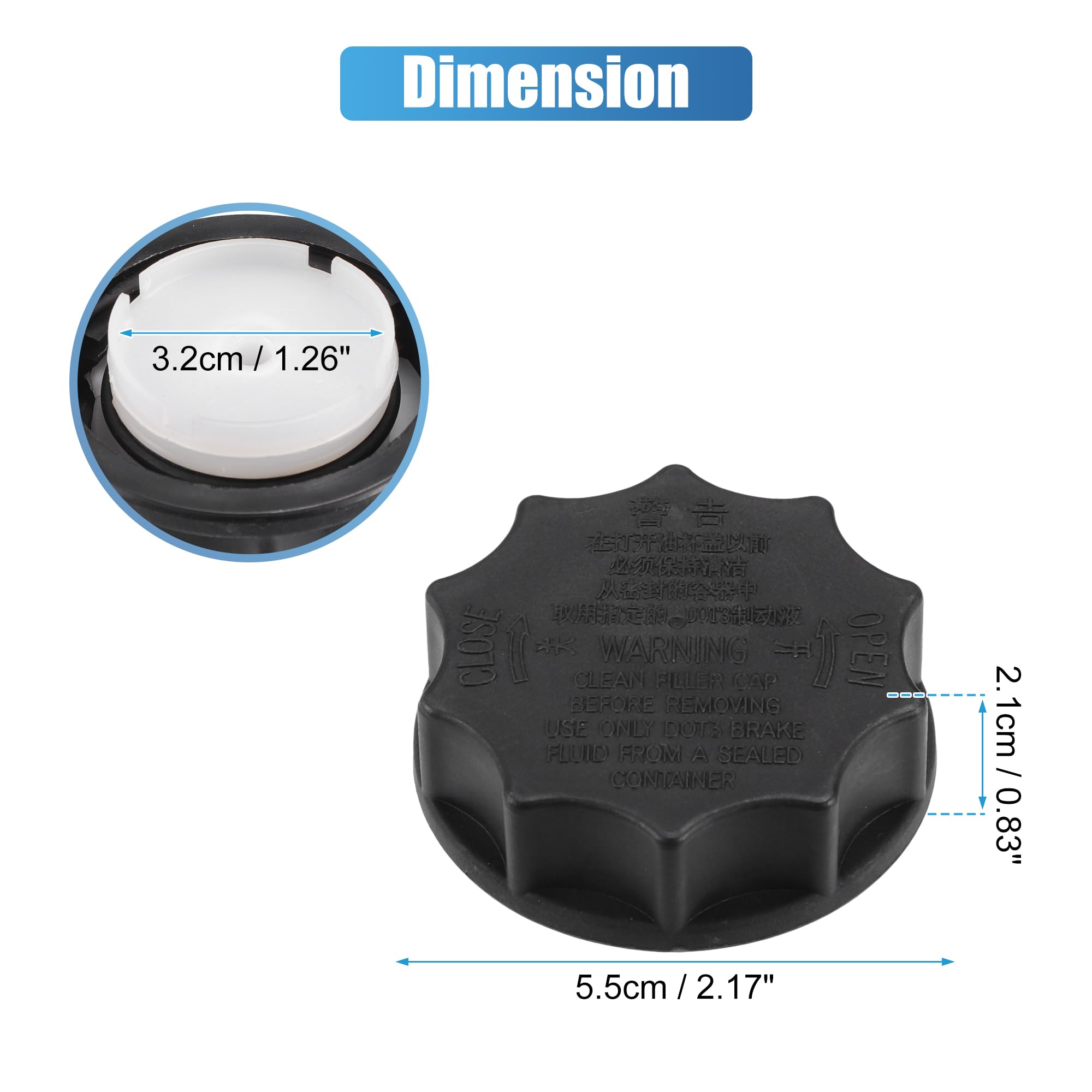 Amazon.com: X AUTOHAUX Brake Master Cylinder Cap Cover No.T060-43 