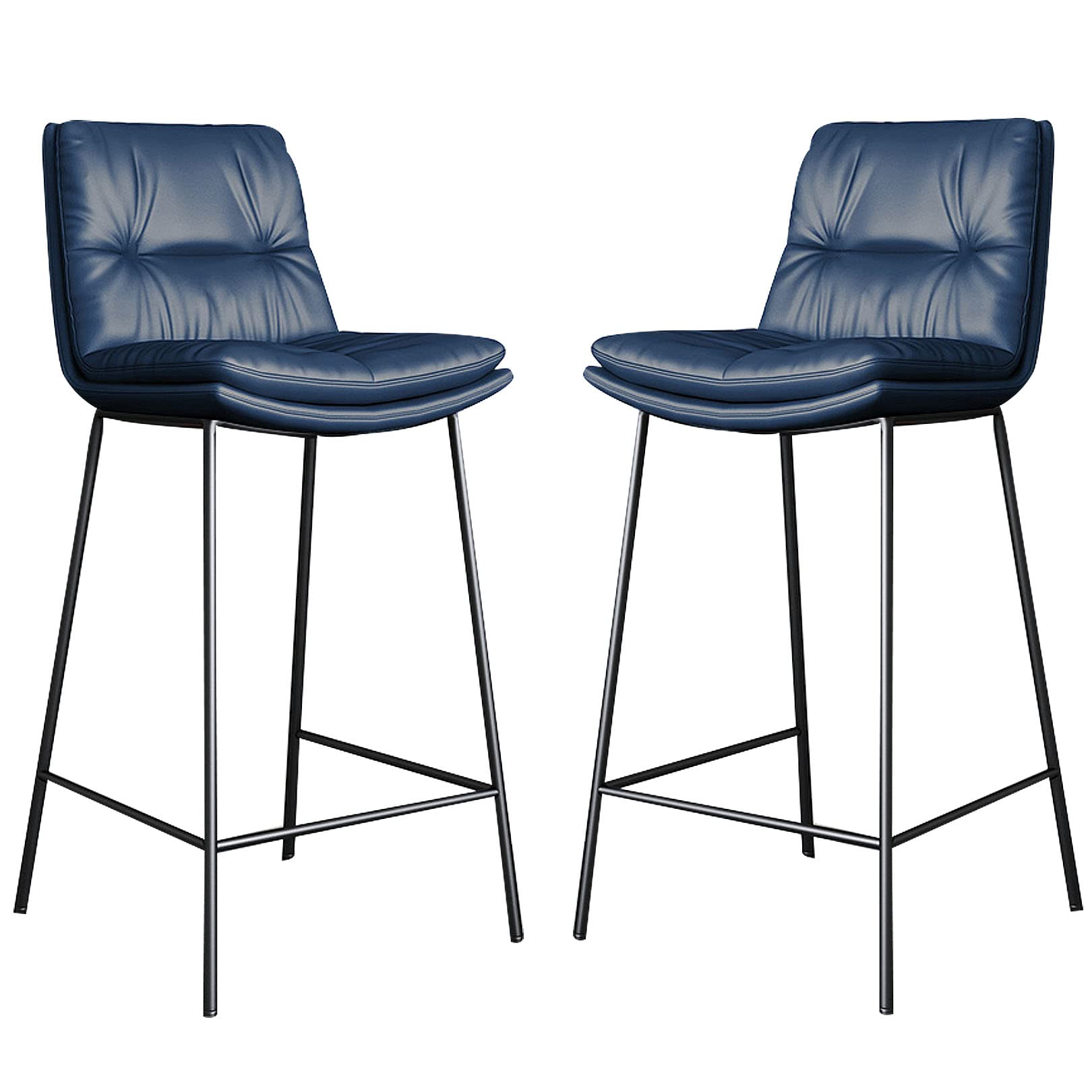 Tabouret de bar hauteur comptoir 75cm lot de 2 chaise haute cuisine bleue